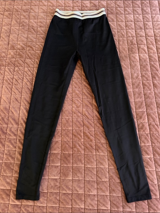 Beyond Yoga Pants - Beyond Yoga Black Leggings with Stripe Waistband Size Small